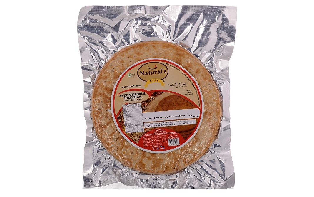 Natural's Bite Jeera Masala Khakhra    Pack  180 grams